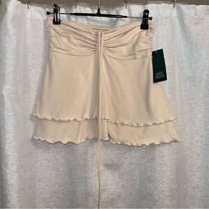 Cream Mini Skirt with Ruffle Hem